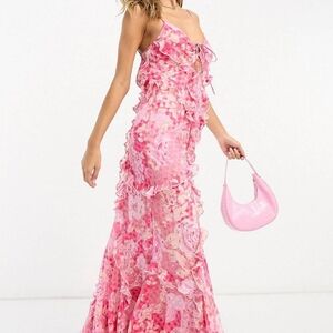 ASOS Design Pink Ruffle Dress